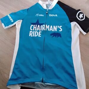 Blue and White Cycling Jersey